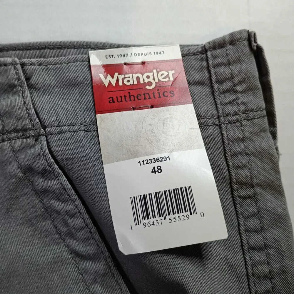 Wrangler Authentics Cargo Shorts‎ Men's 48 Gray 10